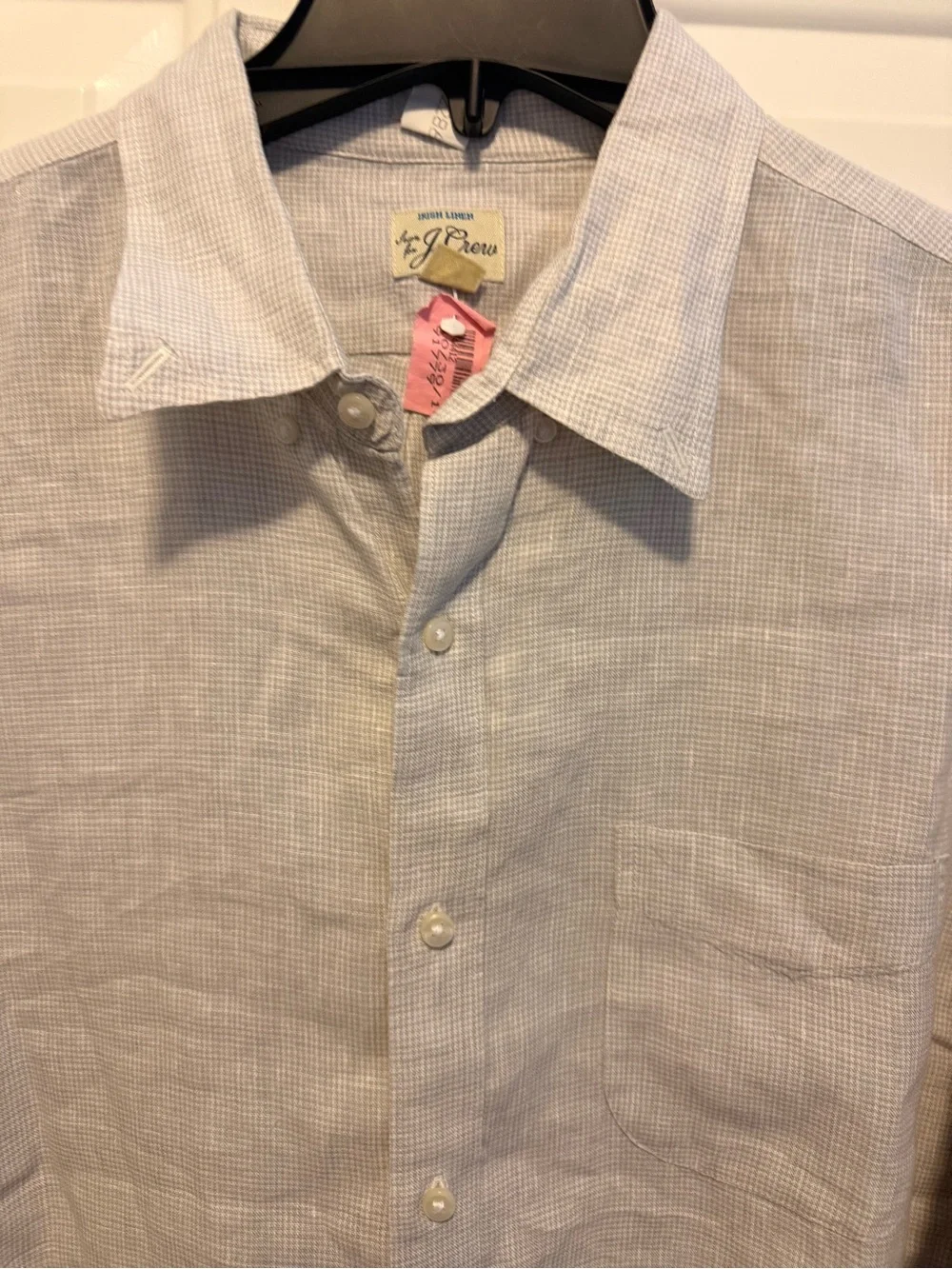 Light Blue Long-Sleeve Men's Button-Up Shirt